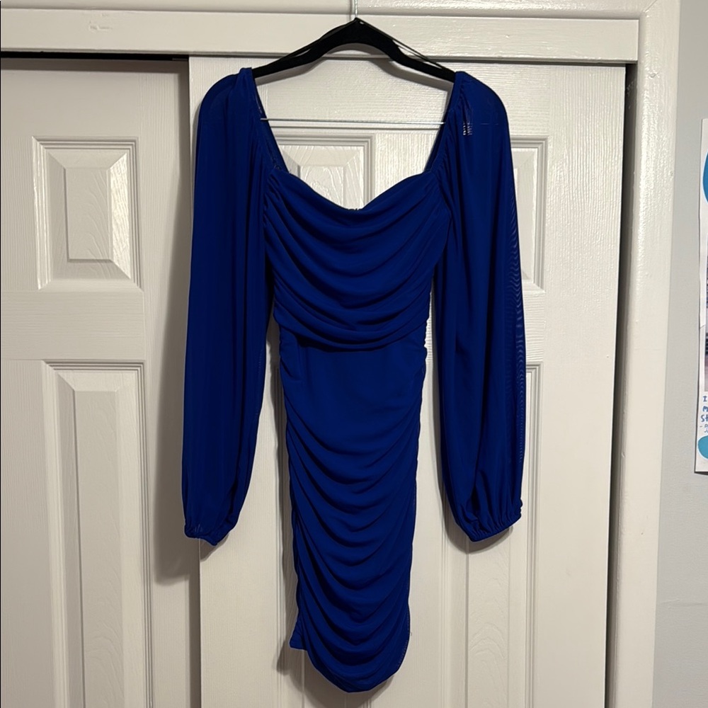 Royal Blue Ruched Dress